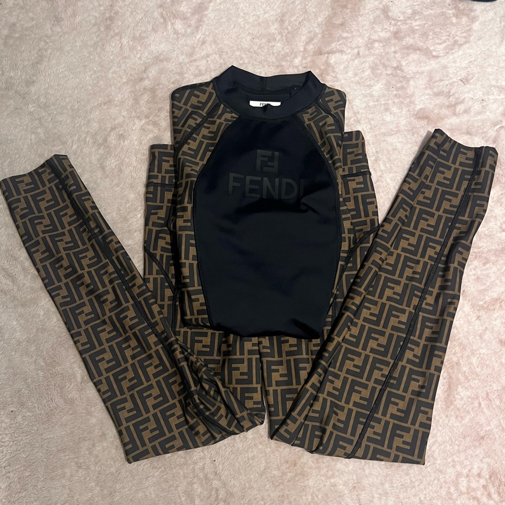 Authentic Fendi jacquard signature logo set